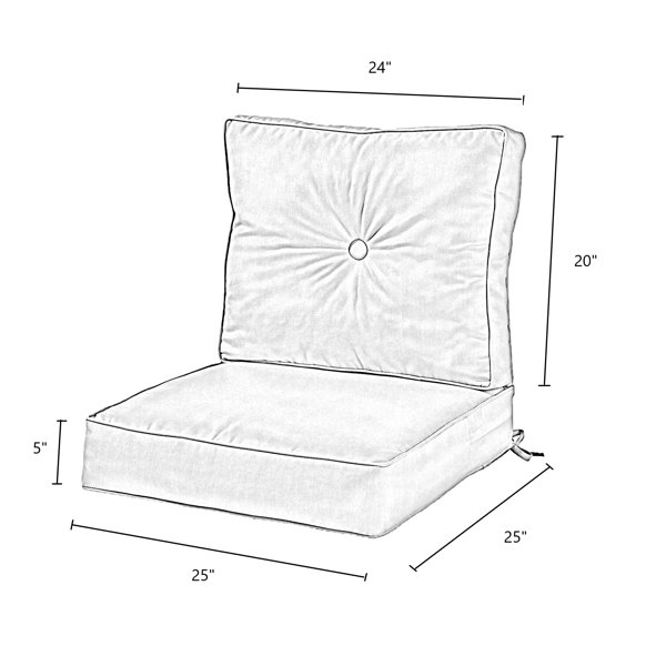 Breakwater Bay Deep Indoor/Outdoor Sunbrella Seat/Back Cushion